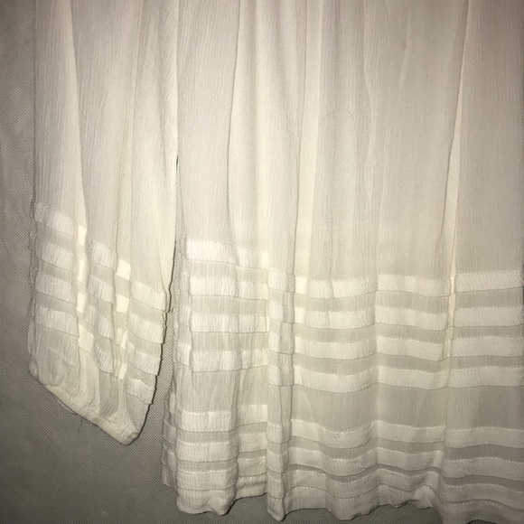 Max Studio Sheer White Long Sleeve Blouse - Large - Picture 3 of 7